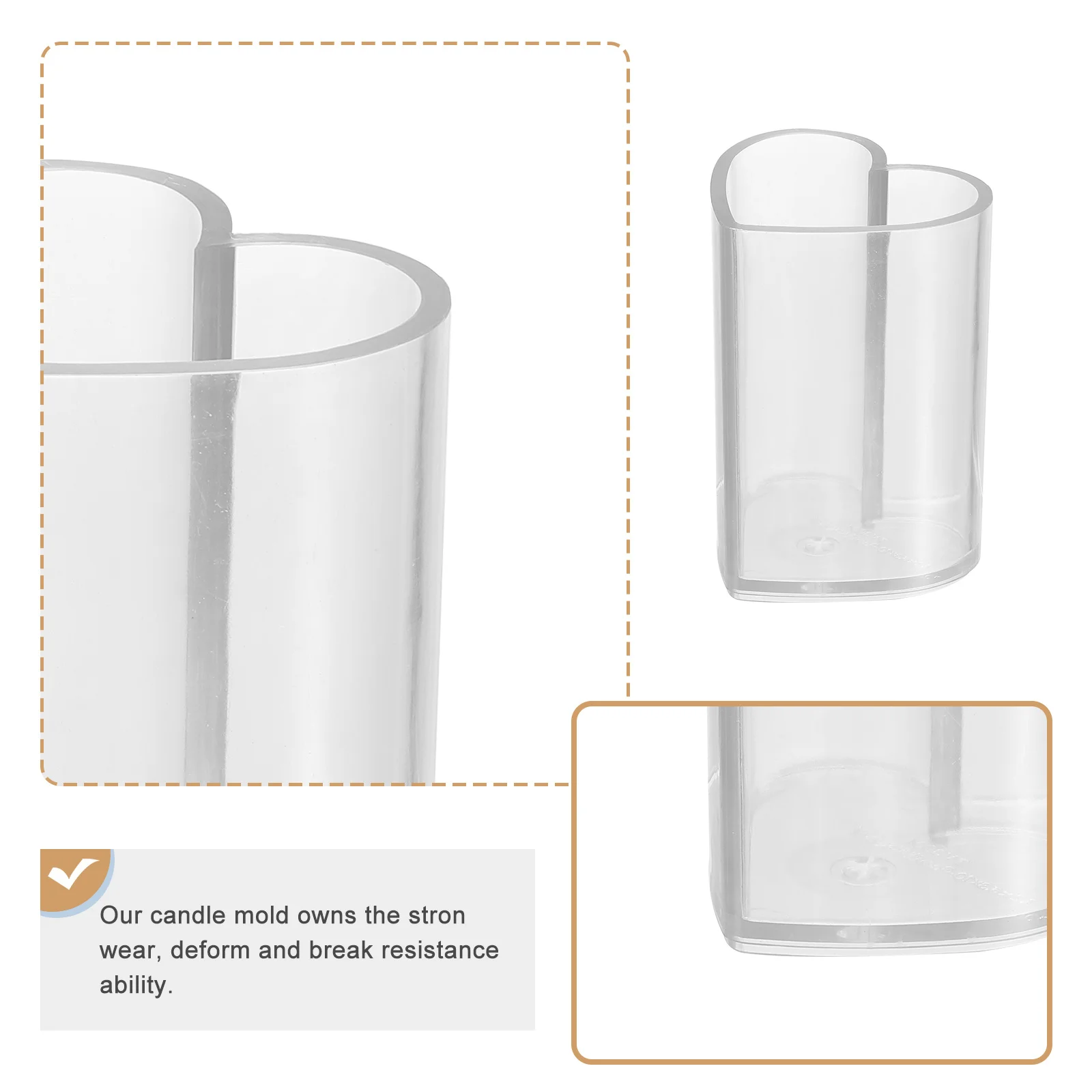 

1 set 1 Set Diy Mold Kit Acrylic Heart Shape Reusable Scented Making Mould For Craft Plaster Wax Art Projects