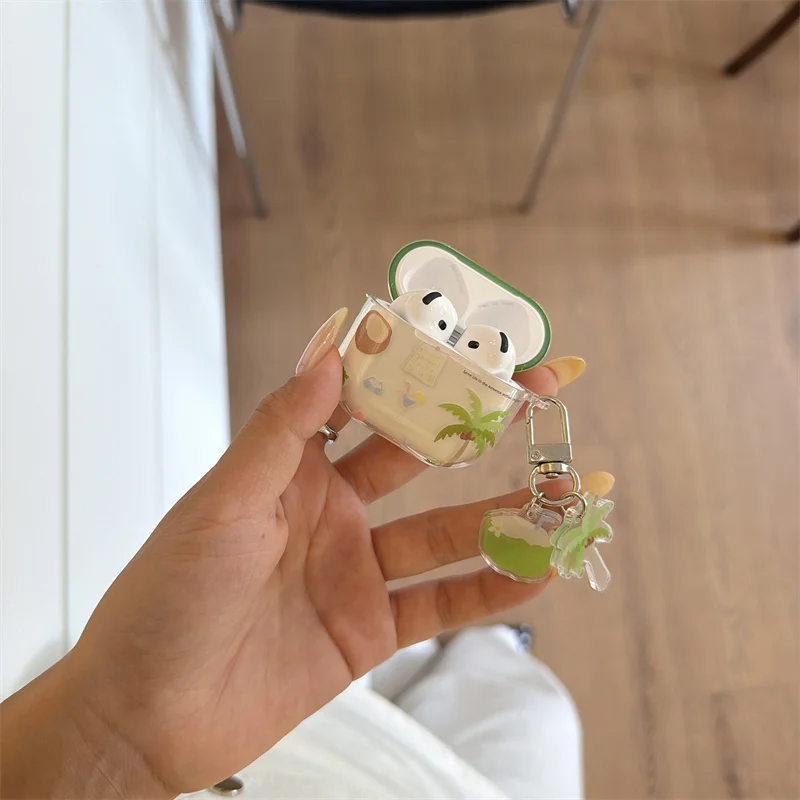capa-de-airpods-kawaii-coreana-de-verao-tropical-com-pingente-de-coqueiro-para-airpods-pro-2-4-3-2-1-capa-transparente-de-tpu-capa-fofa-para-fones-de-ouvido