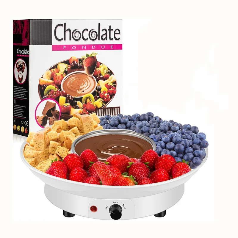 Chocolate Sauce Melting Machine Chocolate Fondue Melting Tower with Fruit Plate Electric Heated Chocolate Pot for Dessert Making