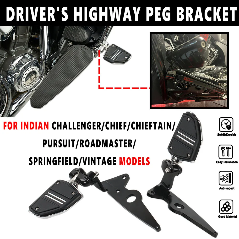 

ДЛЯ INDIAN CHALLENGER/Chief/Chieftain/Pursuit/Roadmaster/Springfield/Vintage Models Новый кронштейн PEG для шоссе водителя мотоцикла