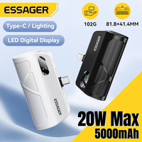 Essager Mini Capsule Power Bank 5000mAh PD 20W Fast Charging for iPhone 16 15 14 Xiaomi Samsung Portable Mobile External Battery