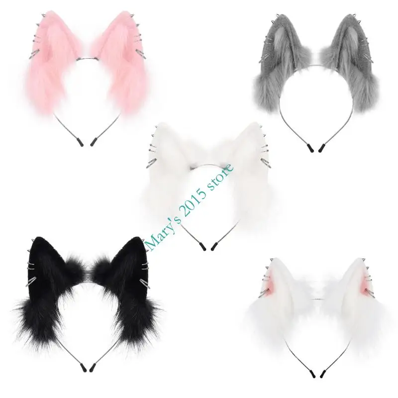 E15F 調節可能な毛皮のような猫耳かぶとハロウィーン カーニバルをテーマにした衣装イベント用