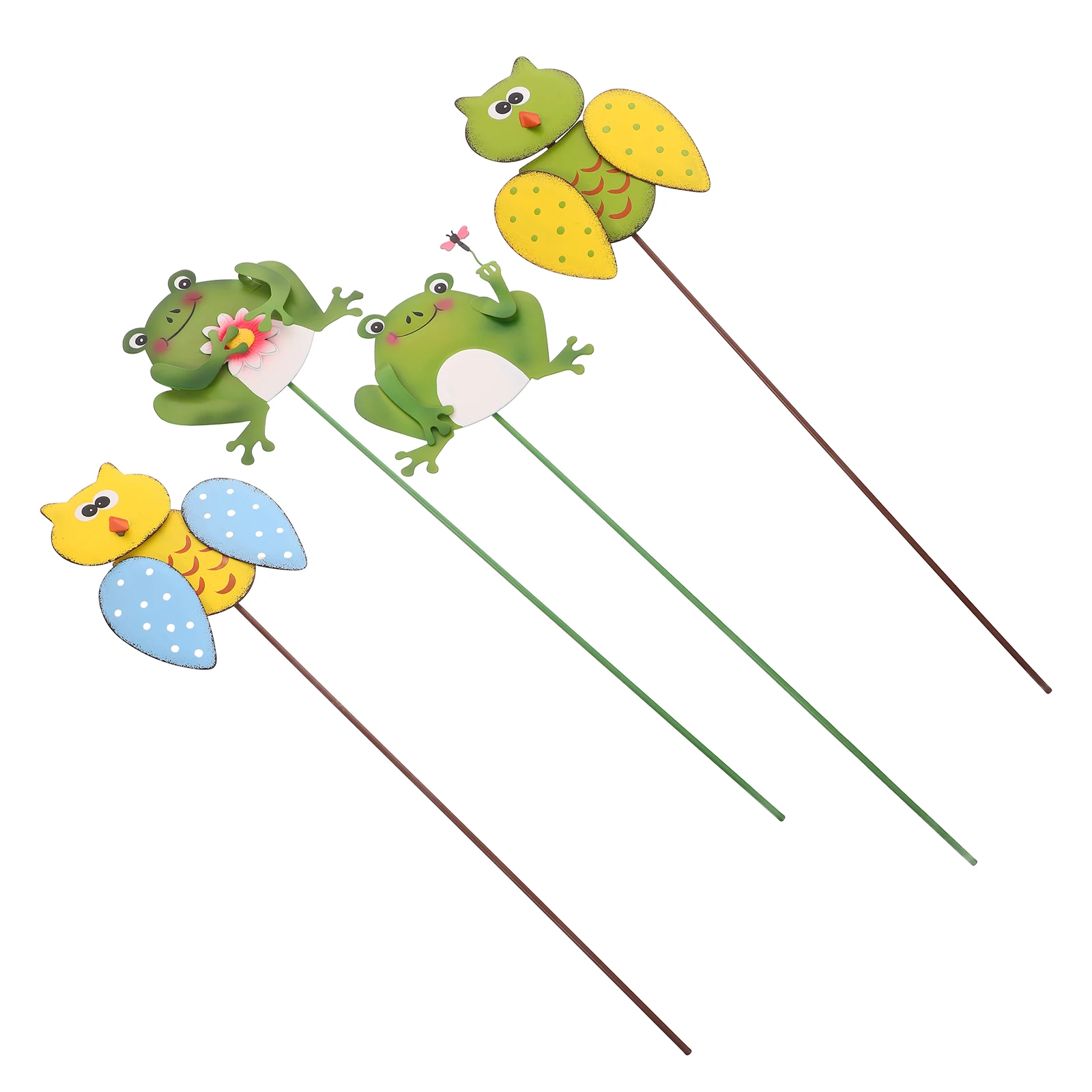 

4 Pcs Garden Decorative Frogs Metal Yard Sign Lawn nament Animal Stake Outdoor Statue Sculpture Garden Lawn Decoration