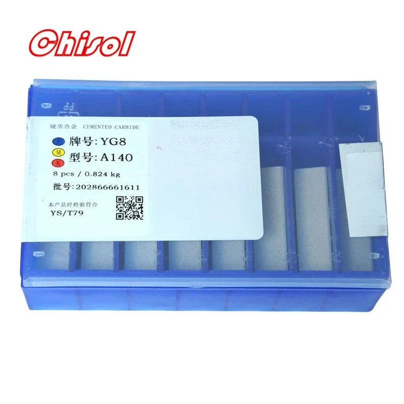 

8pcs/box A140 YT5 YW2 YW1 YT15 YT14 YG6 YG8 Carbide Brazed Inserts Welding Tips Blade Cutter Cutting Tools
