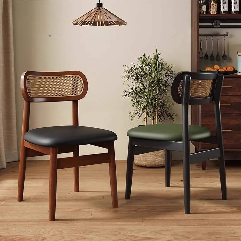 Cadeiras de jantar com encosto de vime, cadeiras de jantar nórdicas de luxo para cozinha, restaurante, móveis modernos para sala de jantar