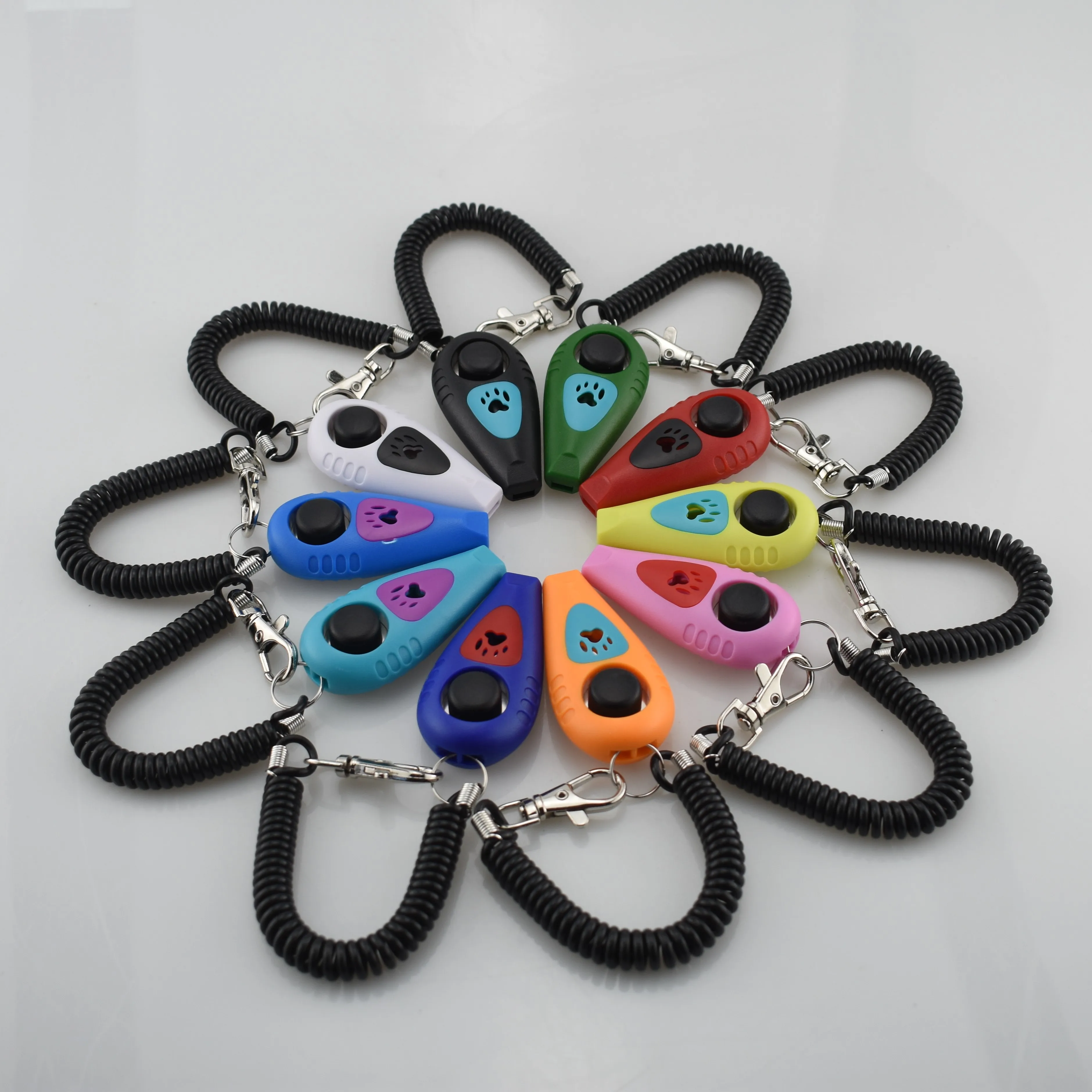 جهاز النقر والصفارة لتدريب الحيوانات الأليفة 2 في 1 بألوان مختلطة #3