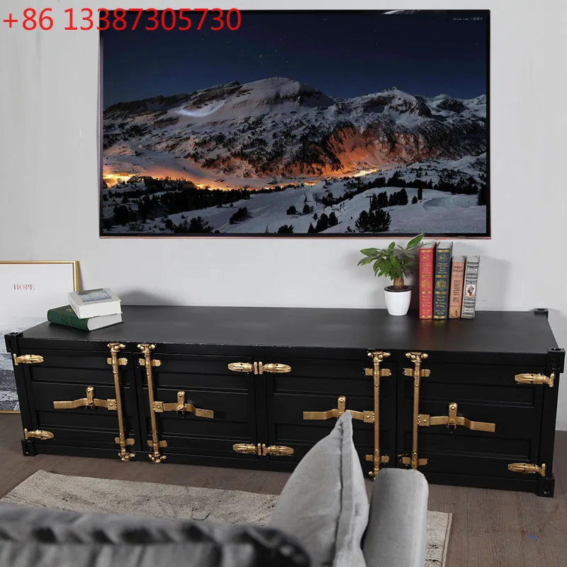 

Контейнер LOFT, прямоугольный шкаф для телевизора, маленькая квартира, персонализированный креативный ретро-шкаф из кованого железа