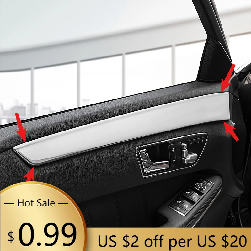 

Чехлы на руль, декоративные полоски для дверей из нержавеющей стали для Mercedes Benz E Class W212 2010-2015, аксессуары для интерьера автомобиля