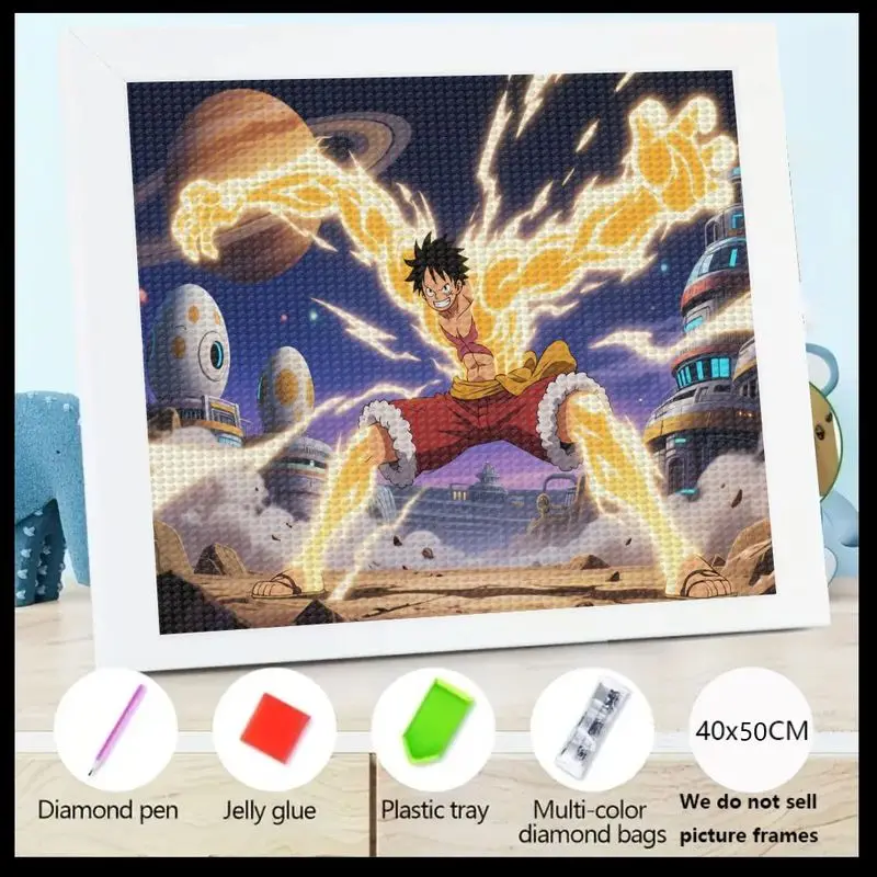 

1 шт. ONE PIECE Monkey D. Luffy Gear 5 Power Diamond Painting Kit 5D Full Drill DIY Аниме Персонаж Rhinestone Art Вышивка крестиком Mo