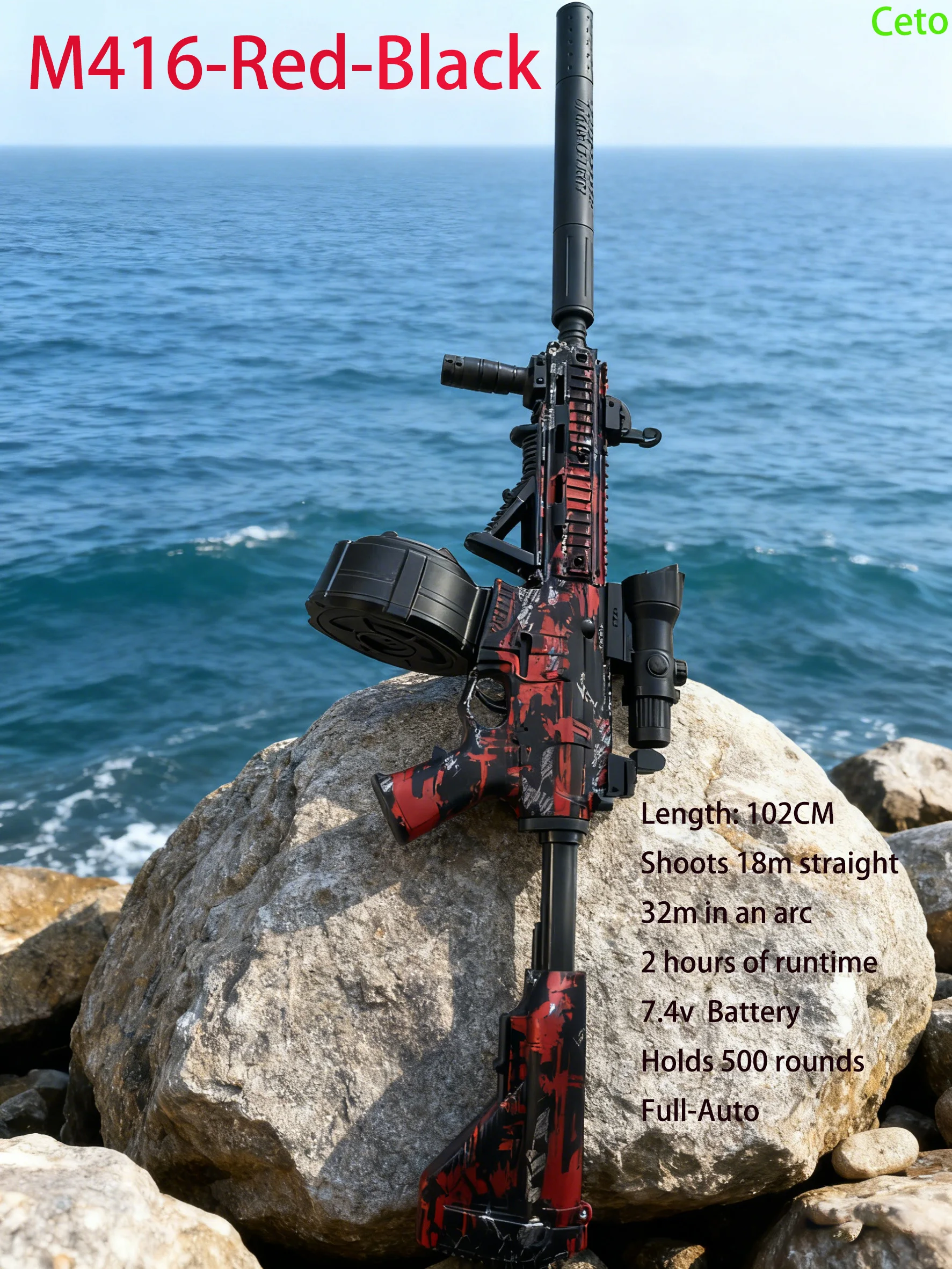 هدية عيد الميلاد التلقائي M416 جل الكرة الناسف 500 جولة طبل 18 متر المدى للبالغين والمراهقين #1