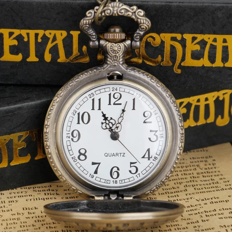 Steampunk Retro Thema Design Quarz Taschenuhr analogen Anhänger für Jungen zart geschnitzte Geschenke relojes de bolsillo