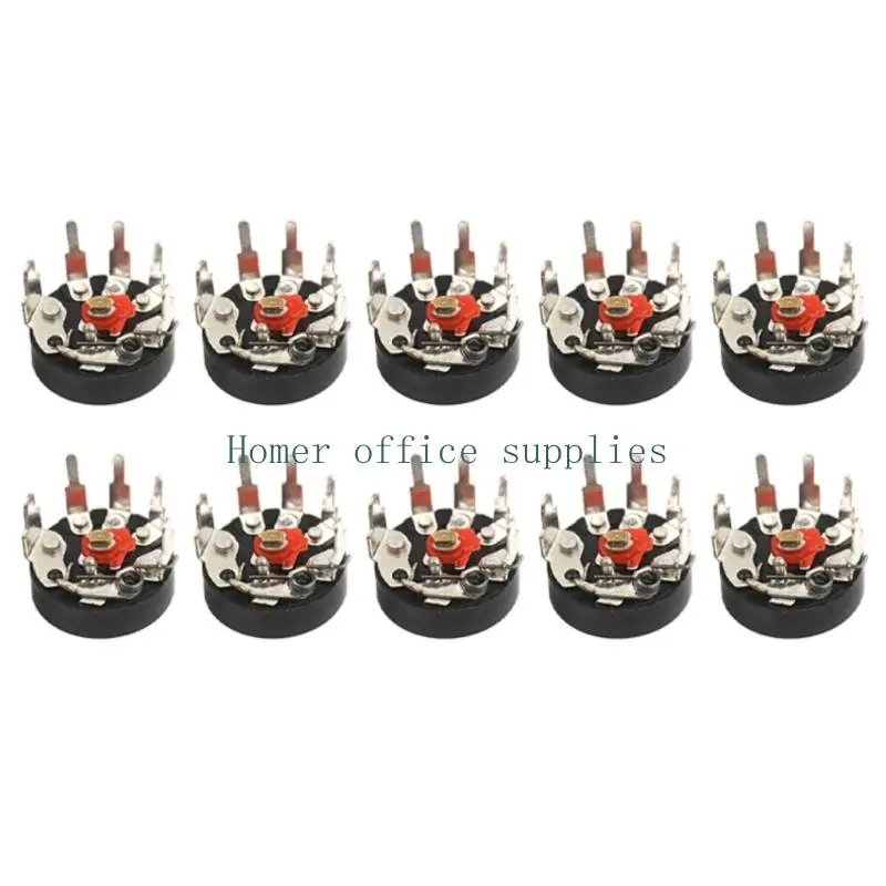 K43B 10Pieces RV12MM Rotary Volumes Control Potentiometer Linear Tapers Carbon Film for Sound Equipment Excellent Conductivity