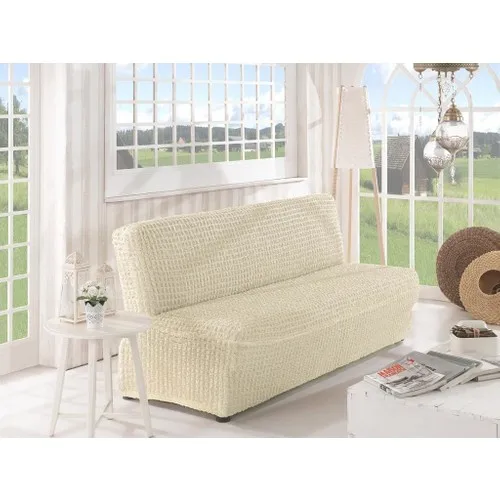 Karna Home Strech 2 Seater Sofa Sofa Cover Sleeveless Cream