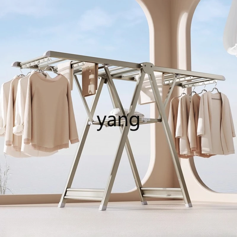 

LZR Clothes Drying Rack Floor-standing Foldable Indoor Household Balcony Clothes Rack