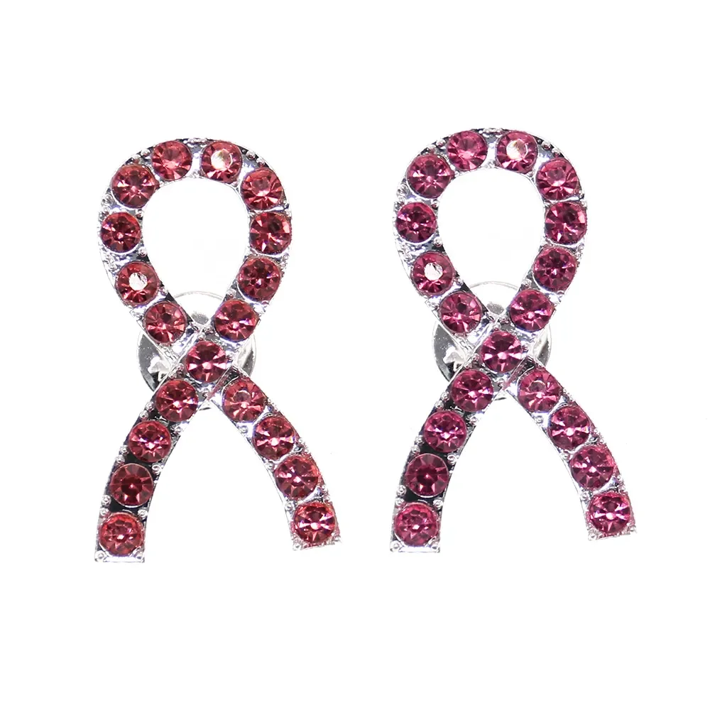 

Nurse Accessories Fashion Jewelry Breast Cancer Awareness Brooches Alloy Rhinestone Pink Ribbon Brooch Pins For Woman Enamel