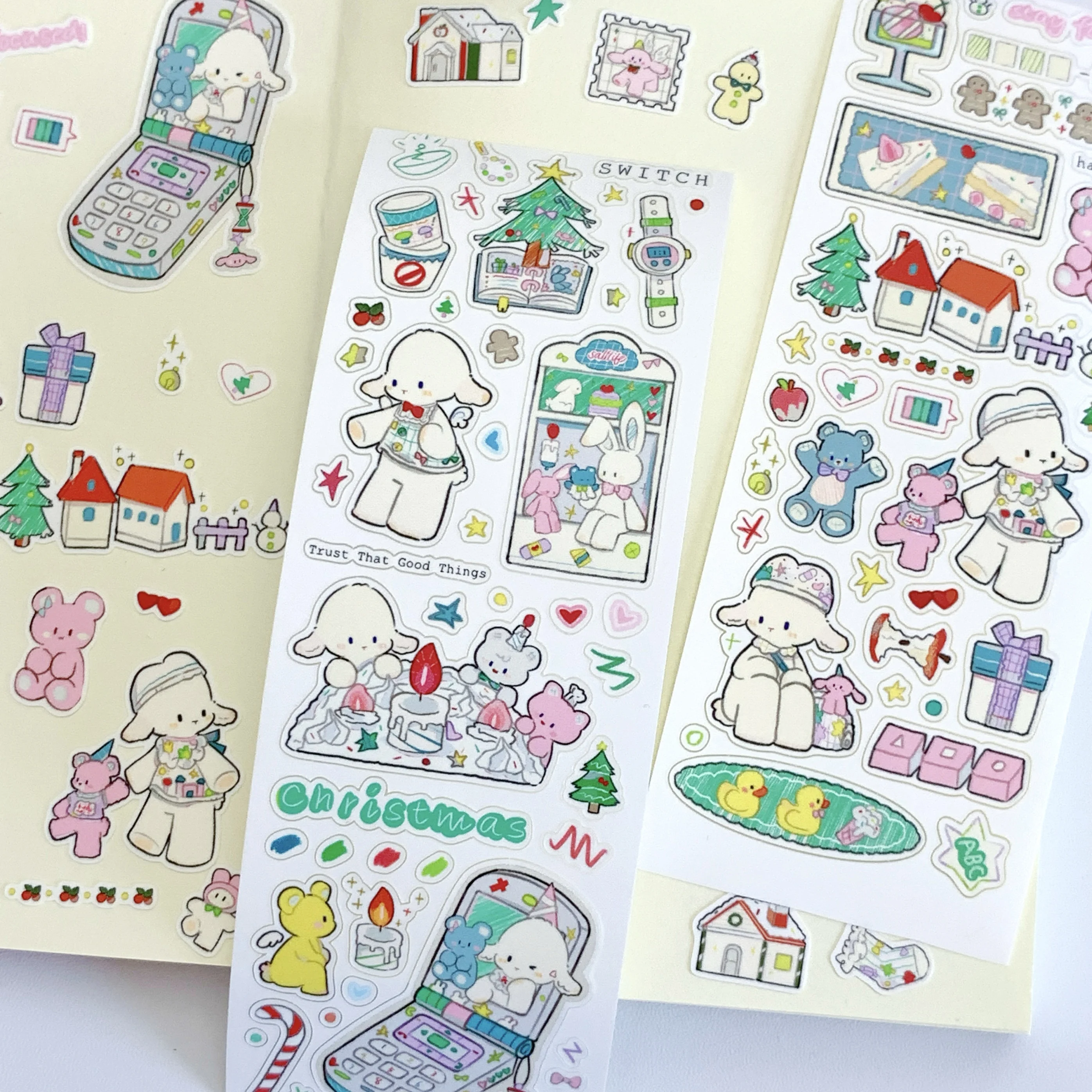 

Die Cut Film Sticker Roll, Journal Collage Cute Animal Christmas