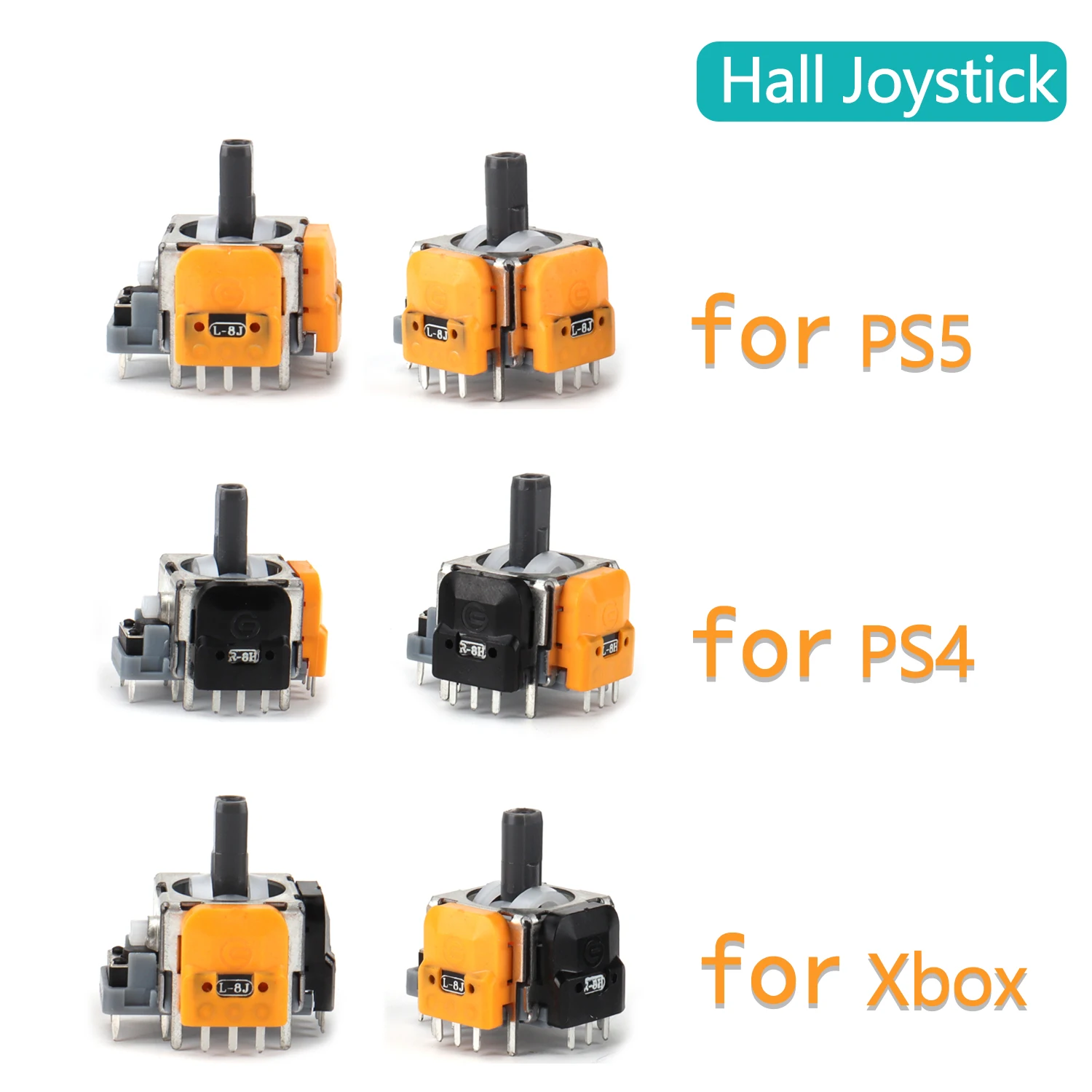 Replacement Hall Electromagnetic 3D Analog Joystick High Precision Hall Effect Thumb Sticks Joystick Rocker for PS4/PS5/Xbox One