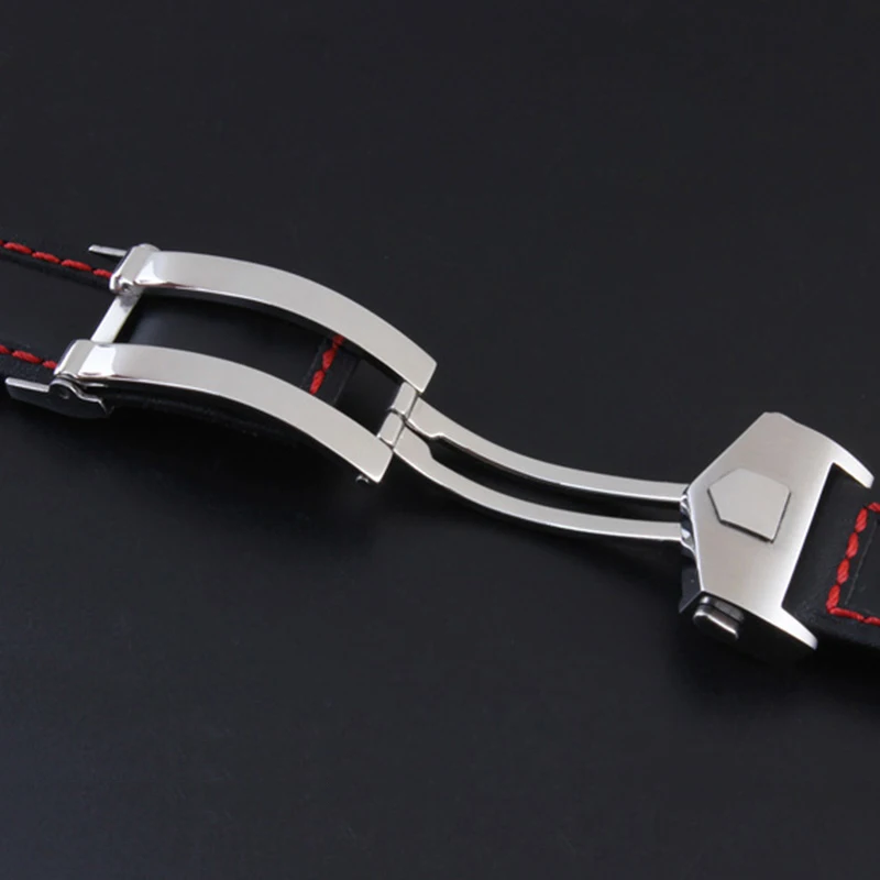 Cowhide Watch Strap 22mm Wristband For Tag Heuer Carrera diving Monaco F1 Fiyta Tissot Watch band Red stitches Leather bracelet