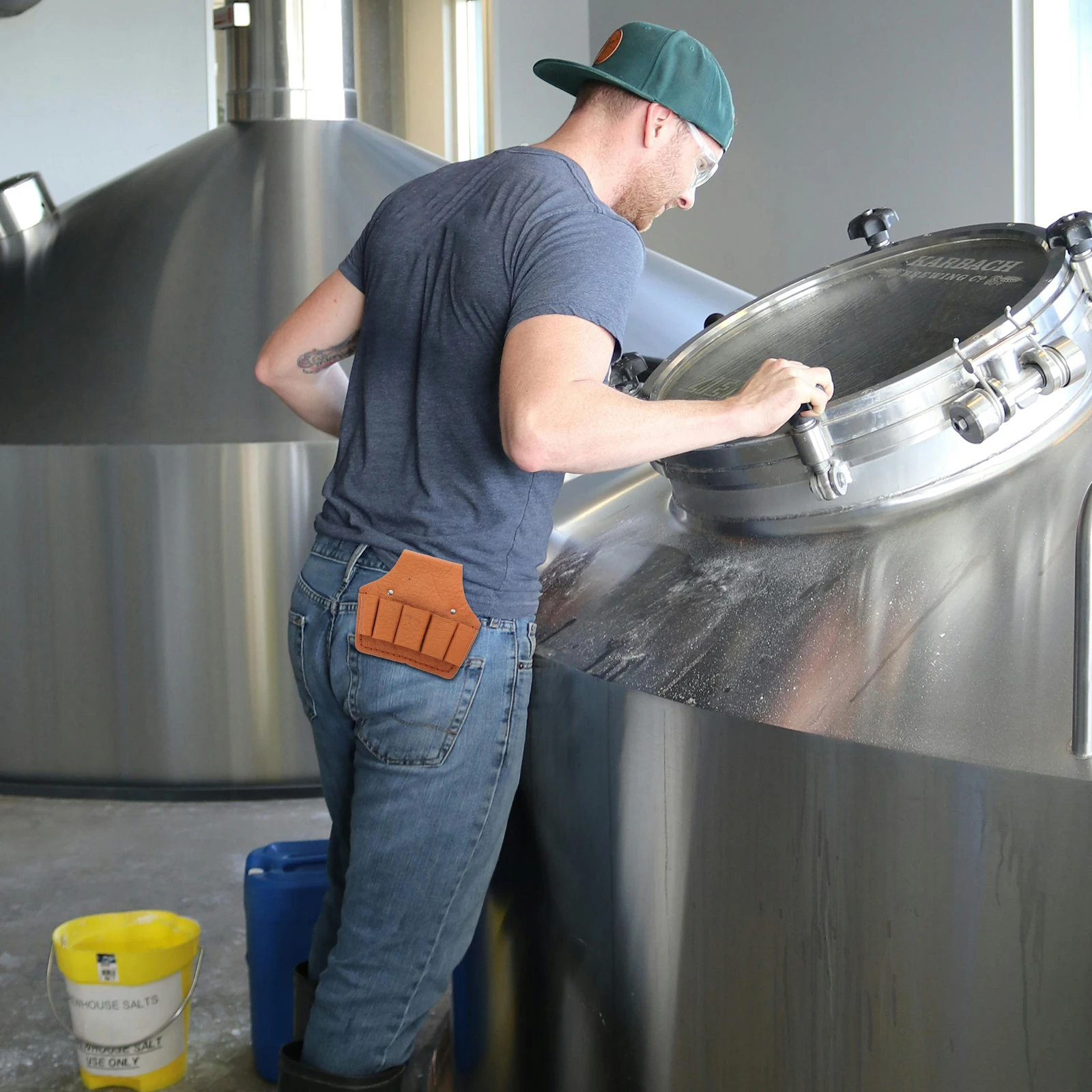 

Tool Belt Electrician Kit Drywall Pouch Electrical Pouches Suspenders Drill Holder Orange Carpenter Carpenters Man