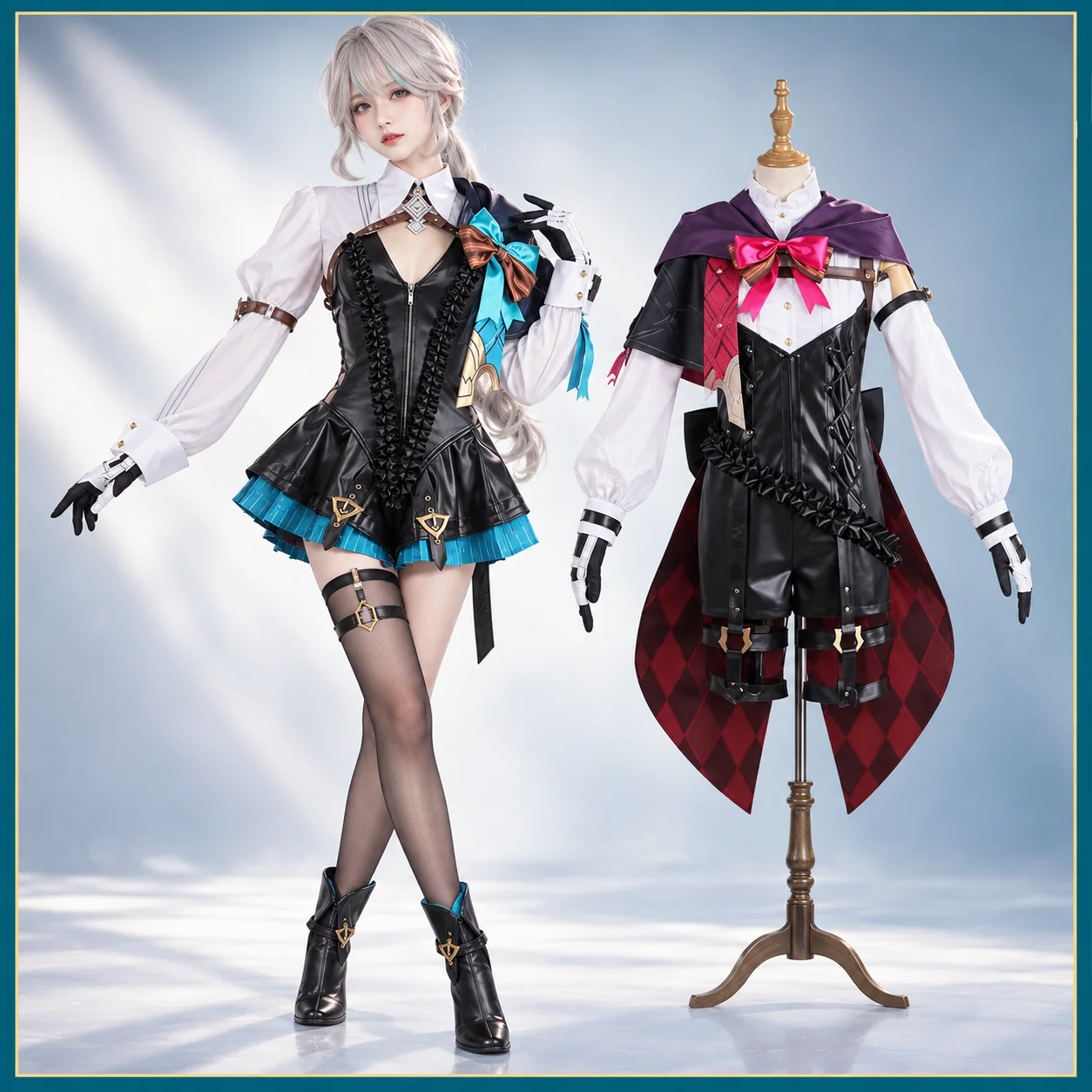Perruque de cosplay pour jeu, perruque de cosplay Genshin Lynette Lyney Twins, costumes de cosplay, perruque Fontaine, nouveau personnage Ani pour conventions