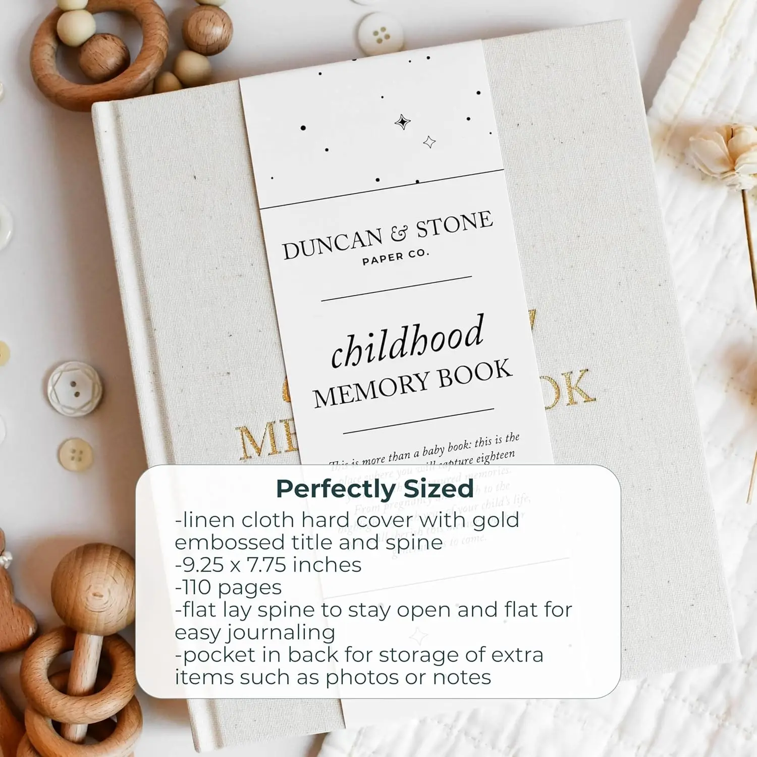 Childhood Memory Book - Elegant Memory Book For Kids Till Age 18 W/Guided Prompts, Space for Photos & More - Childhood M