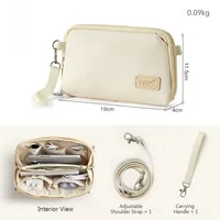 Crossbody Tech Organizer Bag for Cables Phone Compact Electronic Accessories Pouch for Charger Earphones EDC Digital Storage Bag