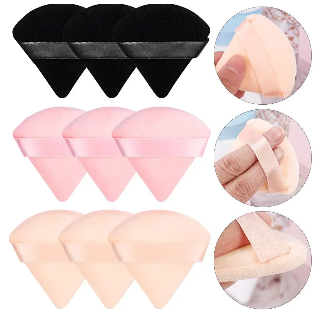 3PCS Powder Puff Face Makeup Sponge Cosmetics Soft Cotton Face Powder Puff  Washable Velvet Makeup Puff Tools