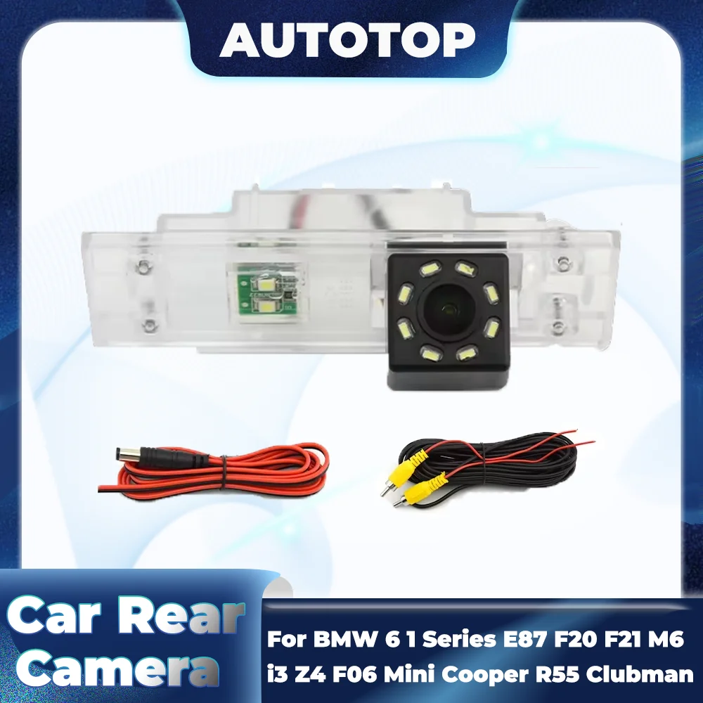 Caméra de recul pour BMW Série 6, Série 1, E87, F20, F21, M6, i3, Z4, F06, Mini Cooper R55, Clubman, caméra de recul intégrée au poignée de coffre