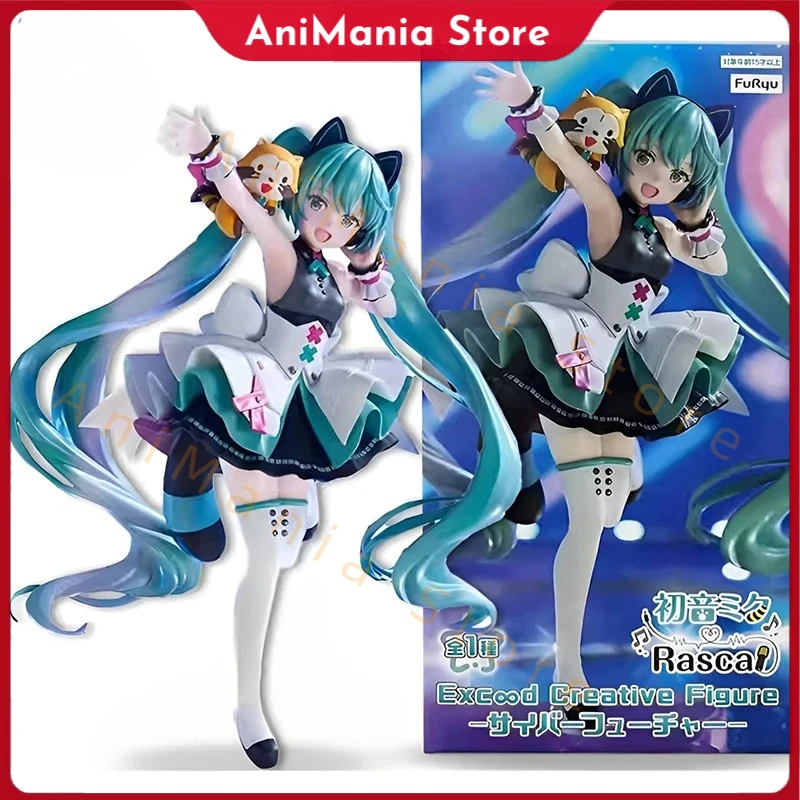 在庫あり-フリュー-exc∞d-クリエイティブフィギュア初音ミク-アライグマ-ラスカル-ヌオバ時代-pvc-17-センチメートルアニメアクションフィギュアモデルコレクション玩具