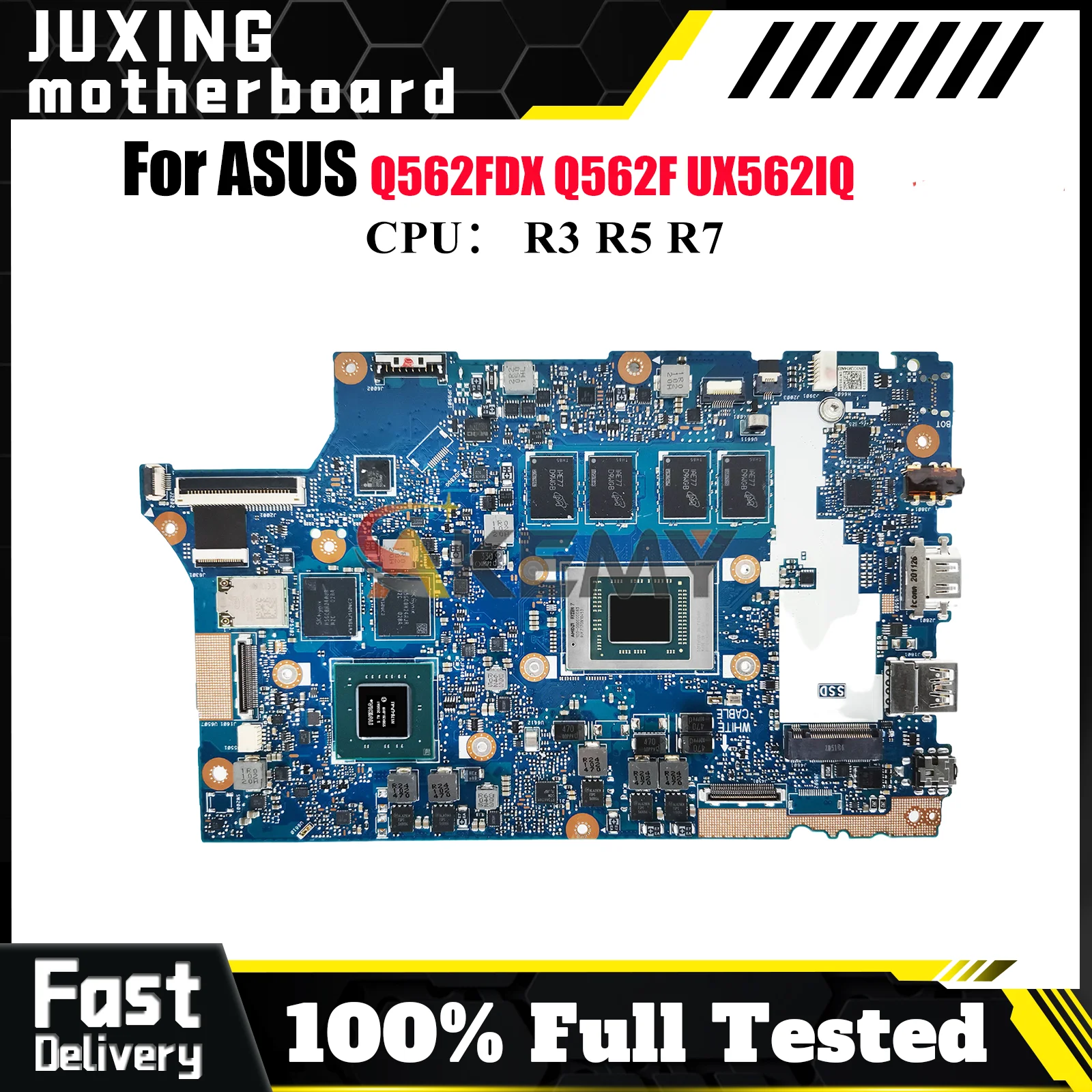 Ux562iq placa-mãe do portátil para asus zenbook q562fdx ux56iq ux562 q562f notebook mainboard com r3 r5 r7 cpu 100% testes ok stk