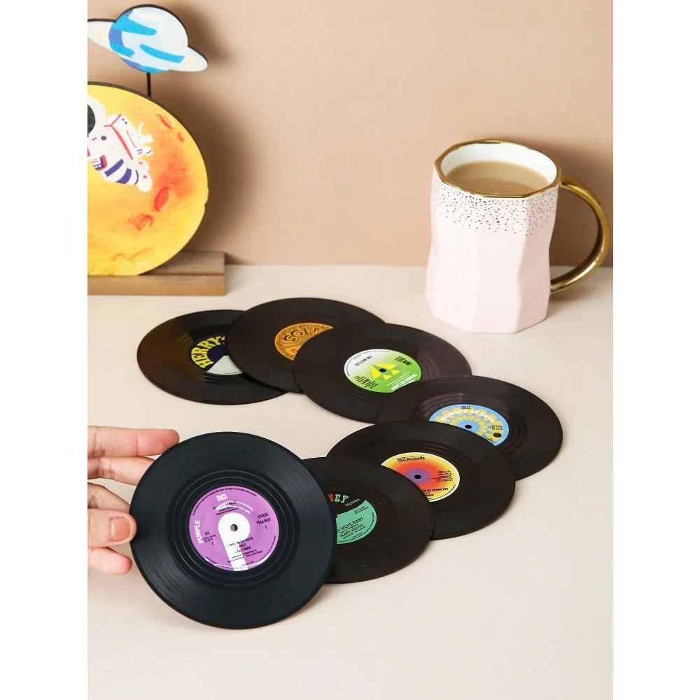 

1pc/2pcs/4pcs/6pcs/8pcs/10pcs Vintage CD Record Coasters, Heat Insulation Pads, Suitable For Wedding, Party, Gift, Birthday, Christmas - Random Delivery