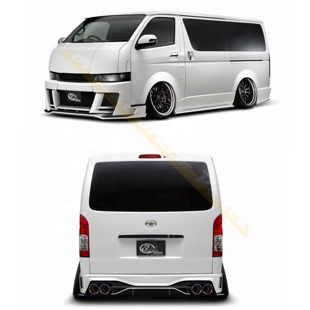 

Suitable for Hiace 2005-2020 Grandia Commuter Quantum Hiace 200 Japanese Kure style front bumper, front cover, rear bumper body