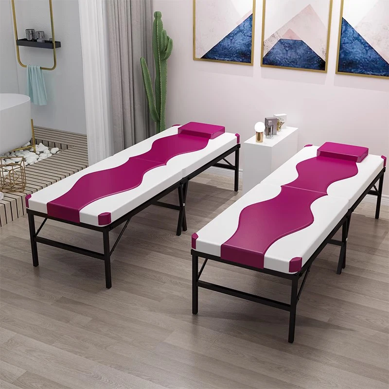 Foldable Design Massage Bed Metal Legs Stable Classic Elegant Massage Table Minimalist Lightweight Cama Plegable Furniture