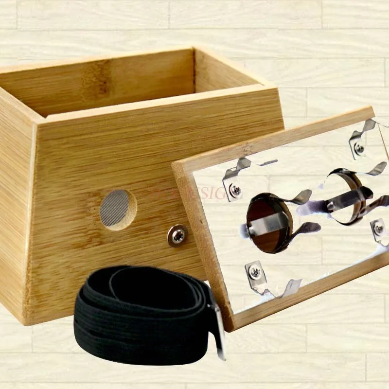 

Коробка для мокса из бамбукового дерева с двумя отверстиями для акупунктурных точек, прижигания, массажа, комфортного ухода