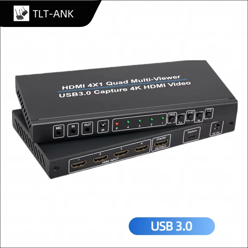 4x1 HDMI Quad Multi-Viewer Переключатель HDMI 4 в 1 с помощью видеозахвата USB3.0 1080P HDMI Бесшовное ИК-управление Поддержка 3D 10 режимов 4x1 HDMI Quad Multi-Viewer Переключатель HDMI 4 в 1 с помощью видеозахвата USB3.0 1080P HDMI Бесшовное ИК-управление Поддержка 3D 10 режимов