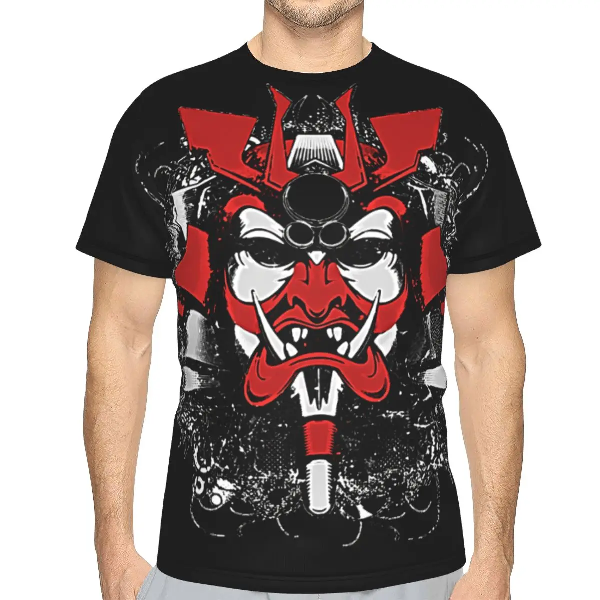 Tattoos Art TShirt for Men Yakuza Mask Basic Casual Tee Thin T Shirt High Quality New Design