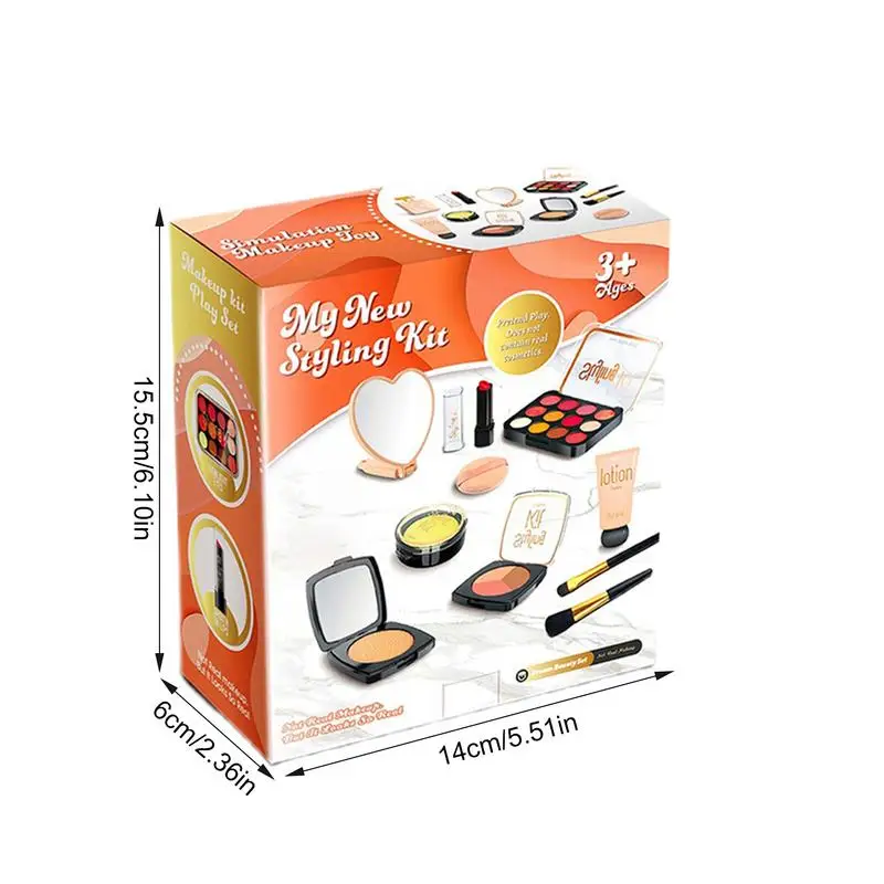 Juego de maquillaje para niños, juegos de cosméticos de imitación para niñas, Kit de maquillaje para juego de imitación, kits de cosméticos seguros para jugar y