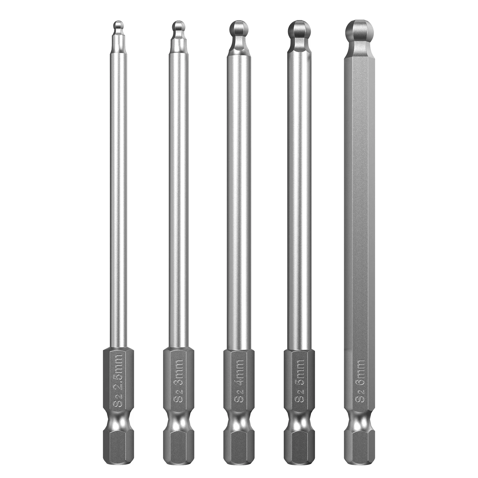 

5Pcs Ball Head Drill Bits Hex Screwdriver Bit Set Alloy Steel Strong Durable for Electric and Hand Drills Screwdriver Supplies