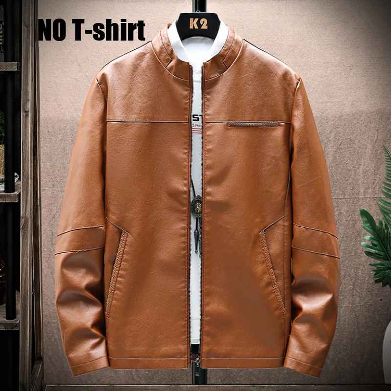 

Men Faux Leather Jacket Pop Autumn Motorcycle Men's Jackets Stand Collar Jaqueta Masculina Outwear PU Leather Coat Mens MY492