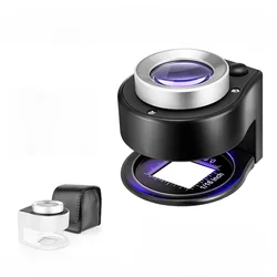 USB wiederauf ladbare Lupe Glas 60x Lupe optische Glas linse Lupe mit 6 LED-UV-Leuchten für Briefmarken Schmuck 395nm