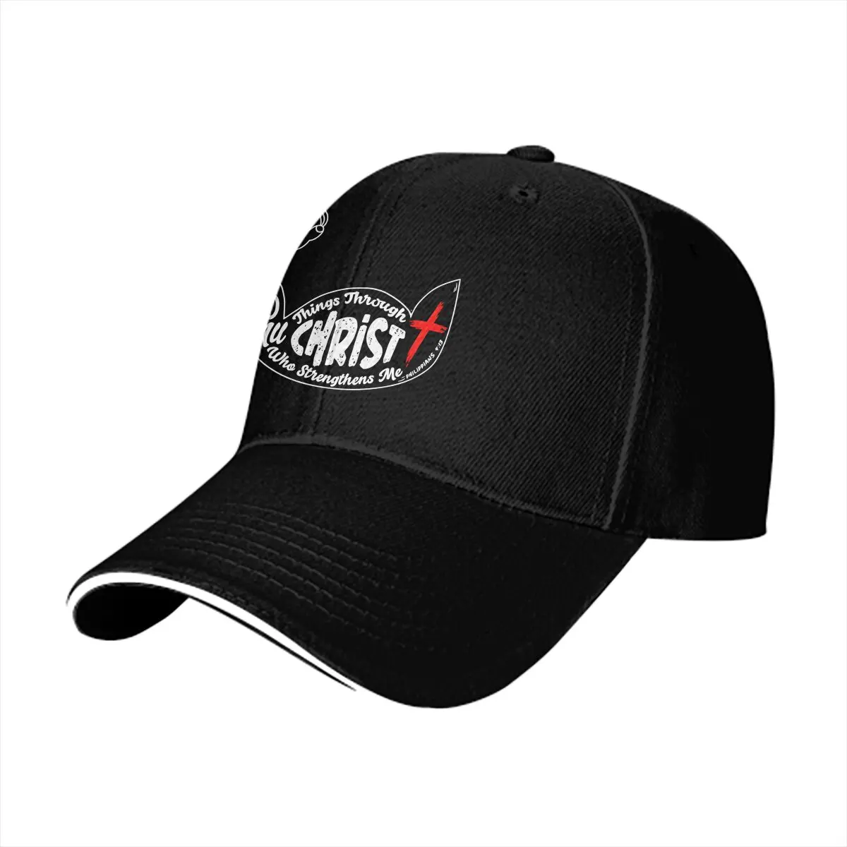 Washed Men's Baseball Cap Who Strengthens Me Trucker Snapback Caps Dad Hat I Can Do All Things Christ