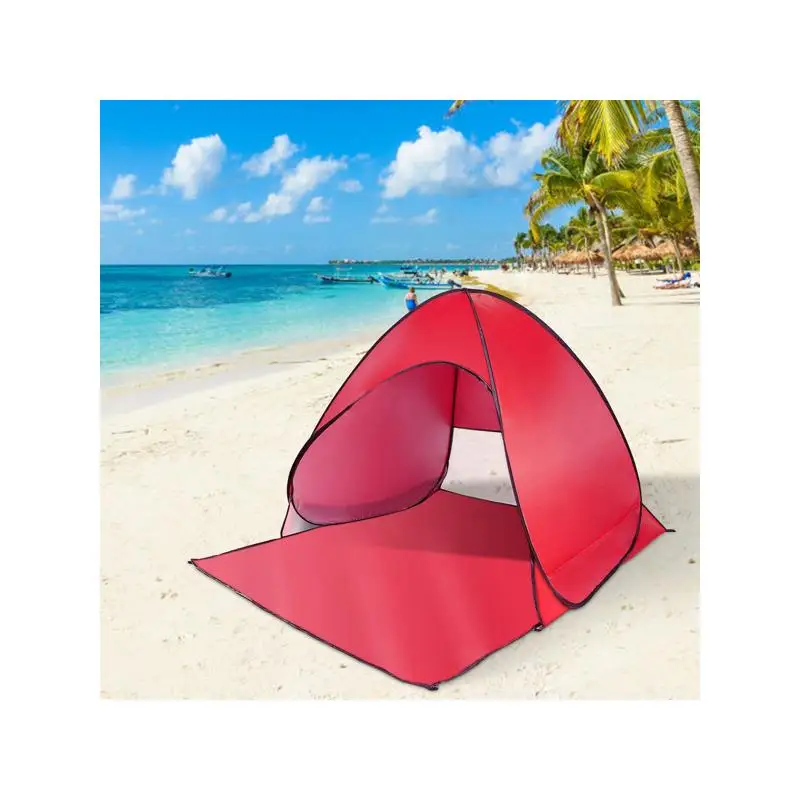 

Automatic Pop Up Beach Tent Sun Shade Shelter, Anti-UV Waterproof Canopy for 2-3 People with Mesh Window and Storage Bag for