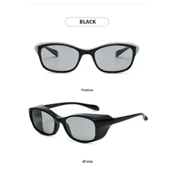 Transparent Black Photochromic Sunglasses New Models UV400 Plastic Mirror Frame Side Eye Protection Sunglasses for Men