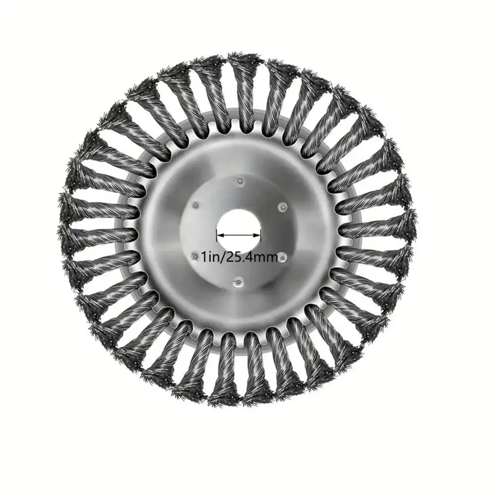 6/8 Inch Solid Steel Wire Wheel Weed Brush Universal Grass Trimmer Head Heavy Duty Lawn Mower Cutting Tools For Garden Removal