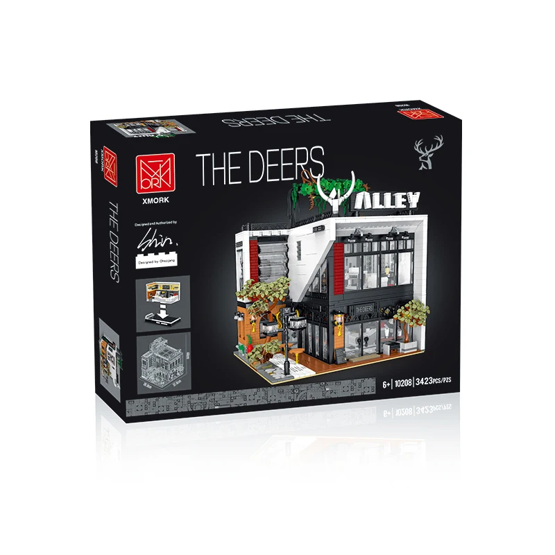 

XMork 10208 Milk Tea Shop 3423Pcs Model City Modular With Original Box Creative Toys Building Blocks Gift For Boys Free lighting