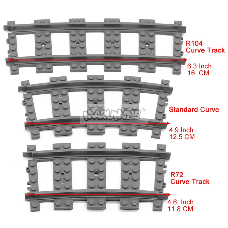 MOC City Bricks Train Flexible Construction Parts Railway Curve Track Building Blocks Model Accessories Compatible with 53401