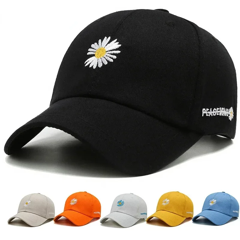 Summer Women Men Flower Embroidered Baseball Cap Solid Snapback Unisex Sunhat Outdoor Sports Hip Hop Baseball Hats Casquette