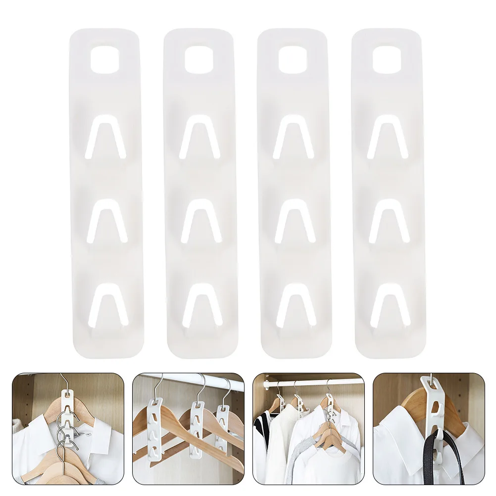 

4Pcs Clothes Hanger Connector Hooks Space Saving ABS Closet Organizer Non Slip Household Supply Clothes Hanger Connector Hooks