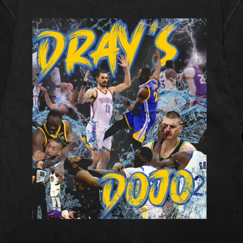 00012475 # Camisa verde A-Draymond, Golden State Retro 90s Nostalgia Camisa esportiva inspirada em vintage, camiseta Bootleg Rap, Warriors B
