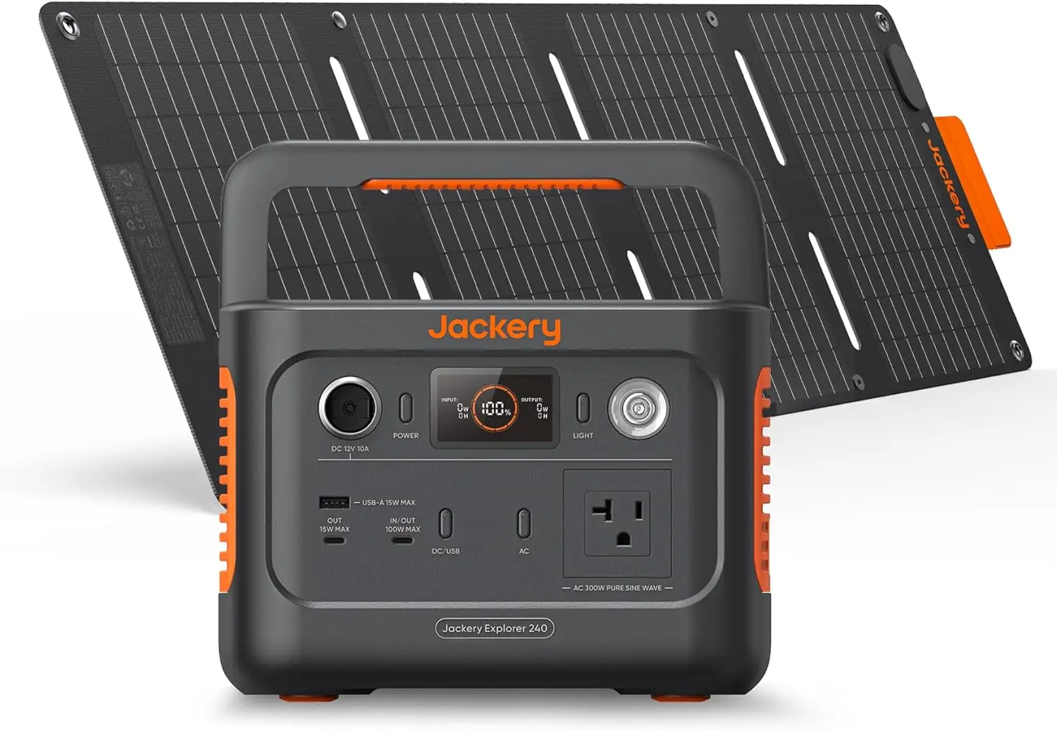 Jackery Solar Generator 240 V2 And 40W Mini Solar Panel 2024 New Version, 256Wh Lifepo4 Battery, 300W Ac & 100W Usb-C Output,